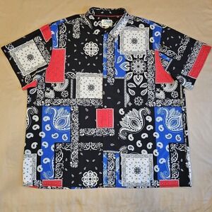 Fresh Prints of Bel Air‎ Bandana Button-up Short Sleeve Shirt Mens Size 4XL